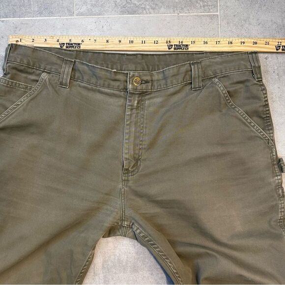 Carhartt Men's Carpenter Pants 40x30 (41x29) Green B324 ARG Twill Workwear - Picture 10 of 15